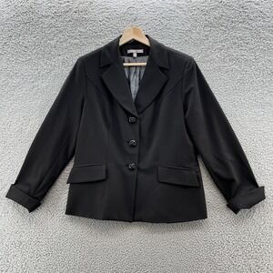 Jana Kos Blazer Women 10 Black Single Breasted Career Jacket Made in USA